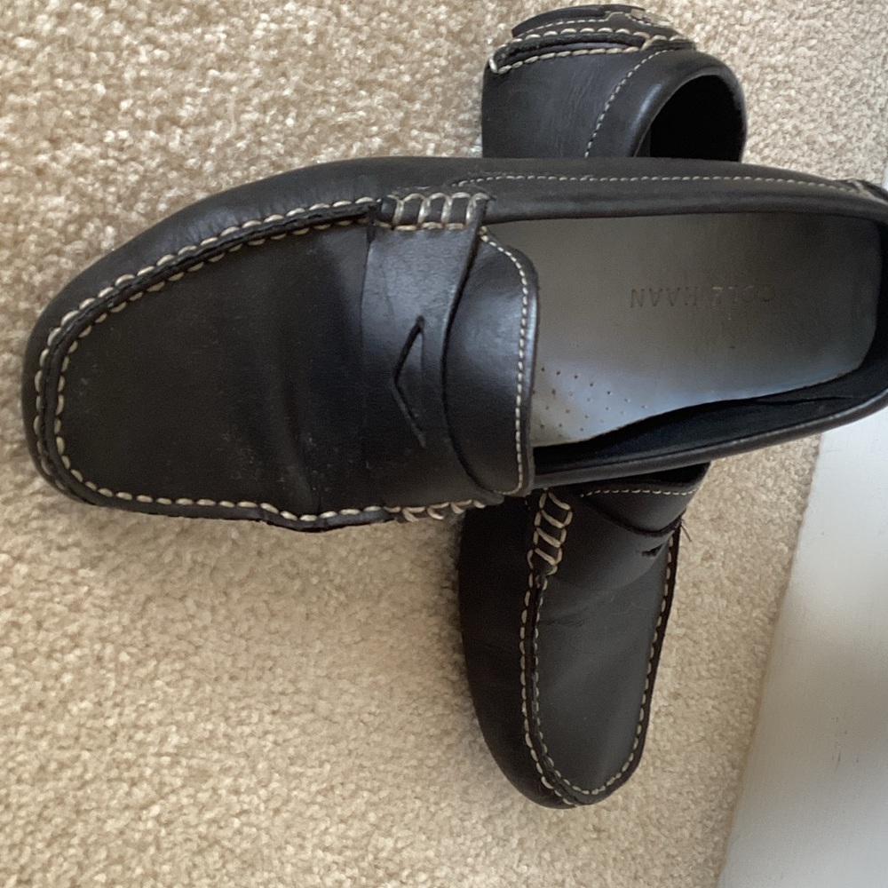 Cole Haan Women’s Black Leather Slip-On Loafers